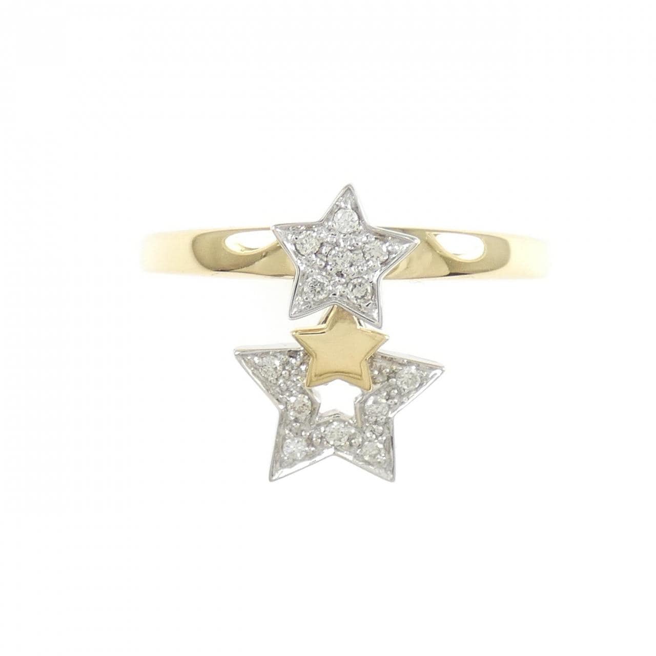K18YG/K18WG スター ダイヤモンド リング