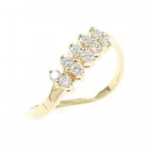 18KYG ダイヤモンド リング 0.18CT