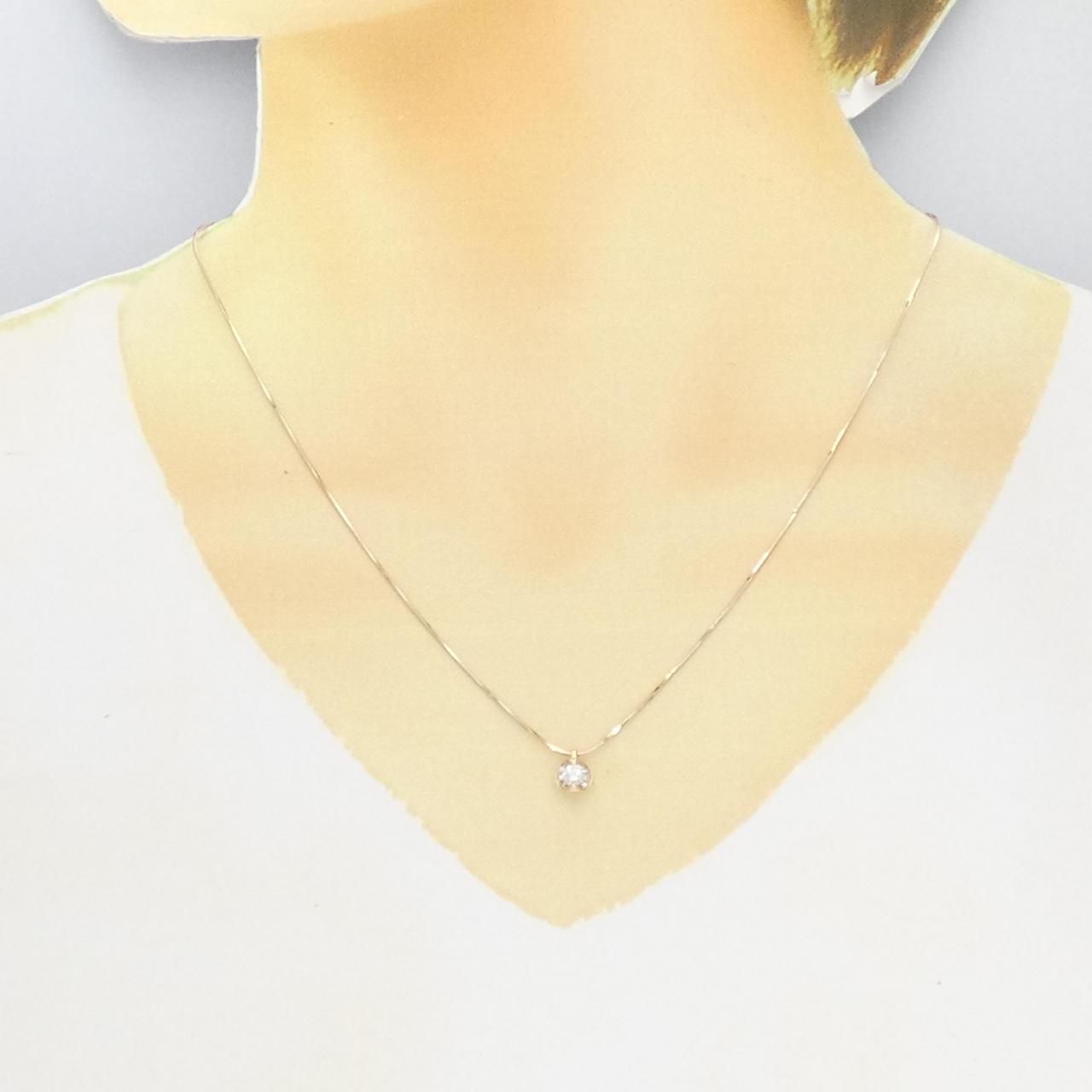 K18PG solitaire Diamond necklace 0.17CT