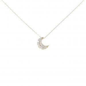 【新品】K18YGムーン  ダイヤモンド ネックレス 0.10CT