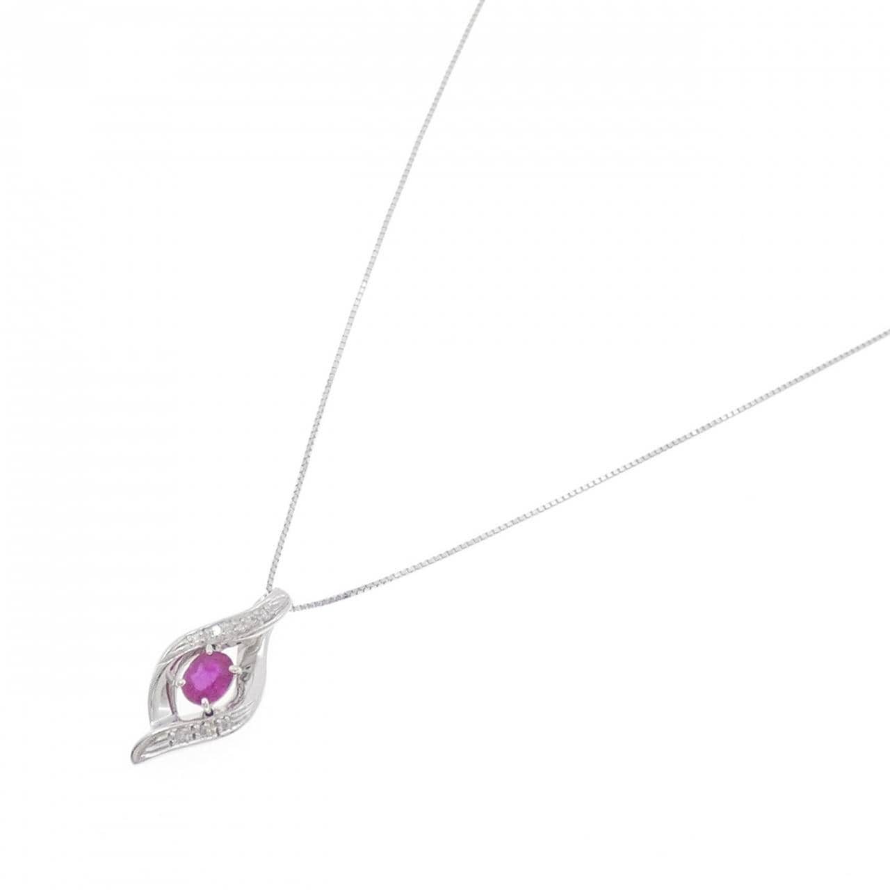 K10WG ルビー ネックレス 0.38CT