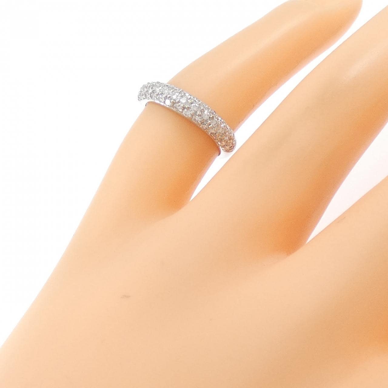 PT900 パヴェ ダイヤモンド ピンキーリング 0.31CT