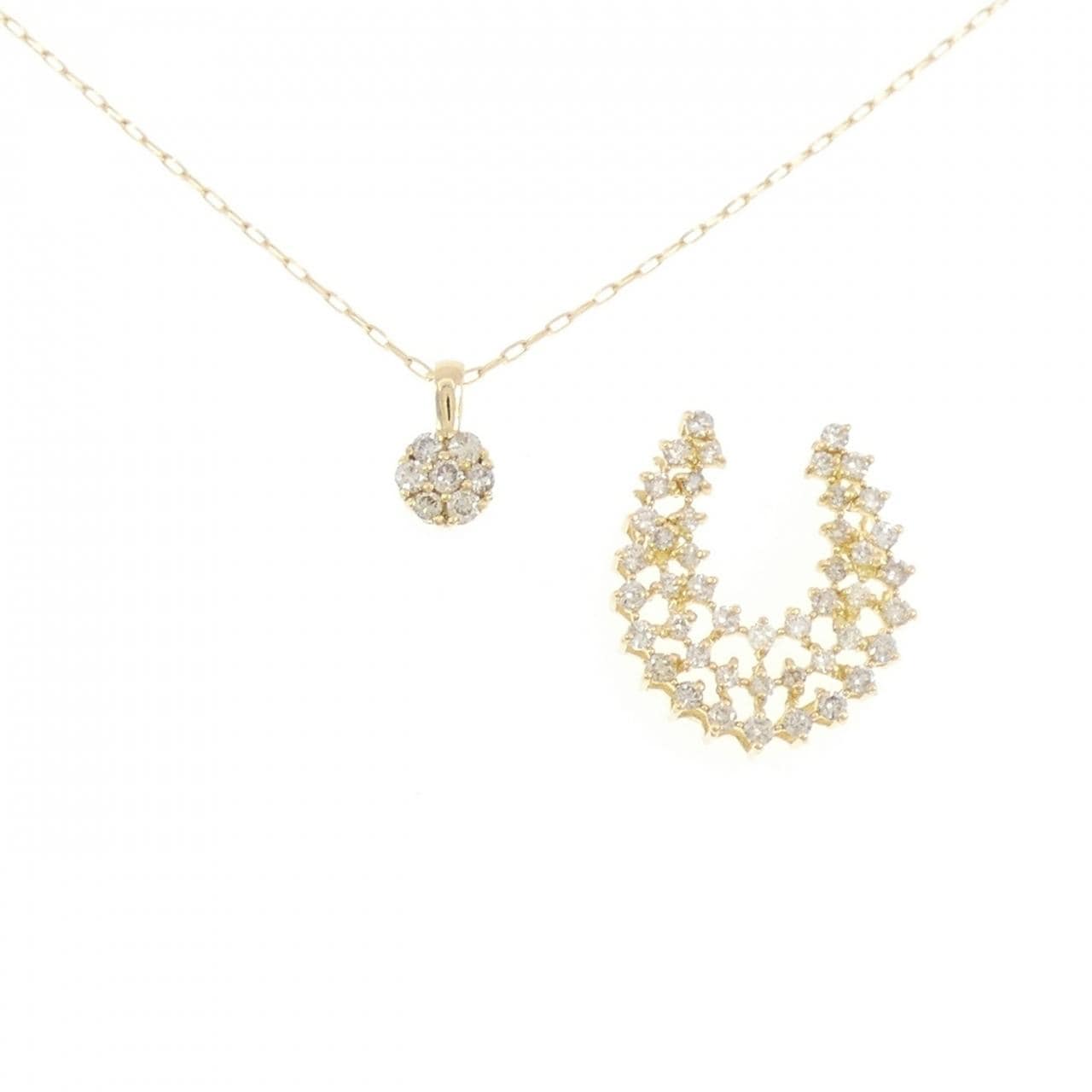 K18YG 2WAY ダイヤモンド ネックレス 0.30CT