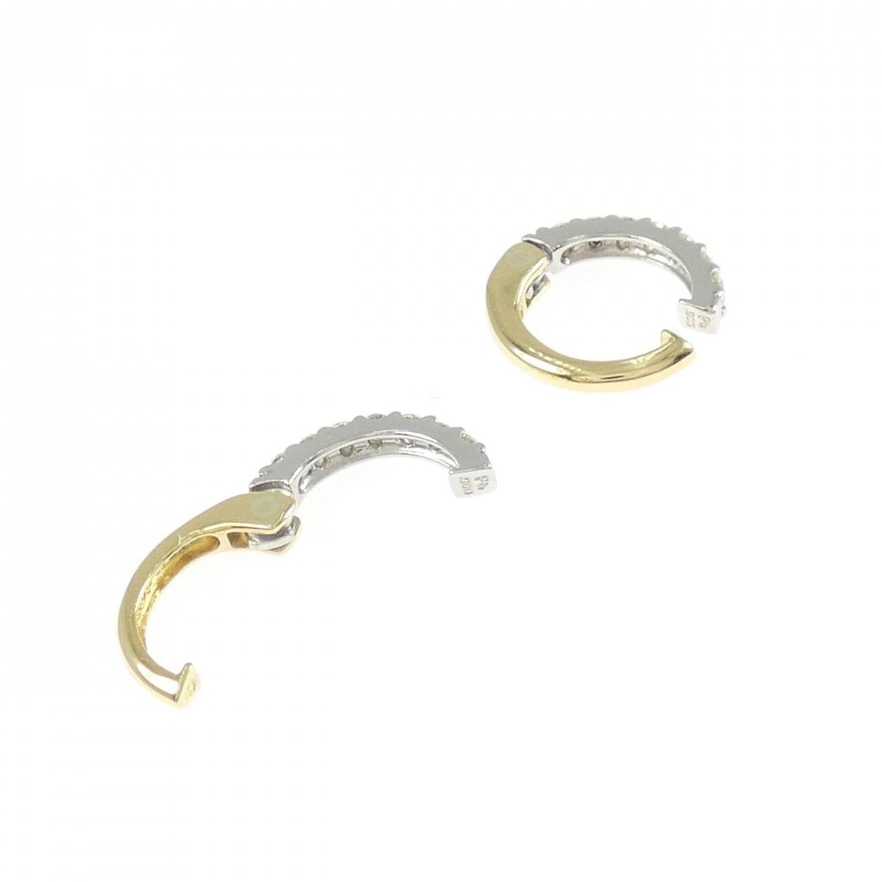K18YG/PT900 ダイヤモンド イヤリング 0.18CT