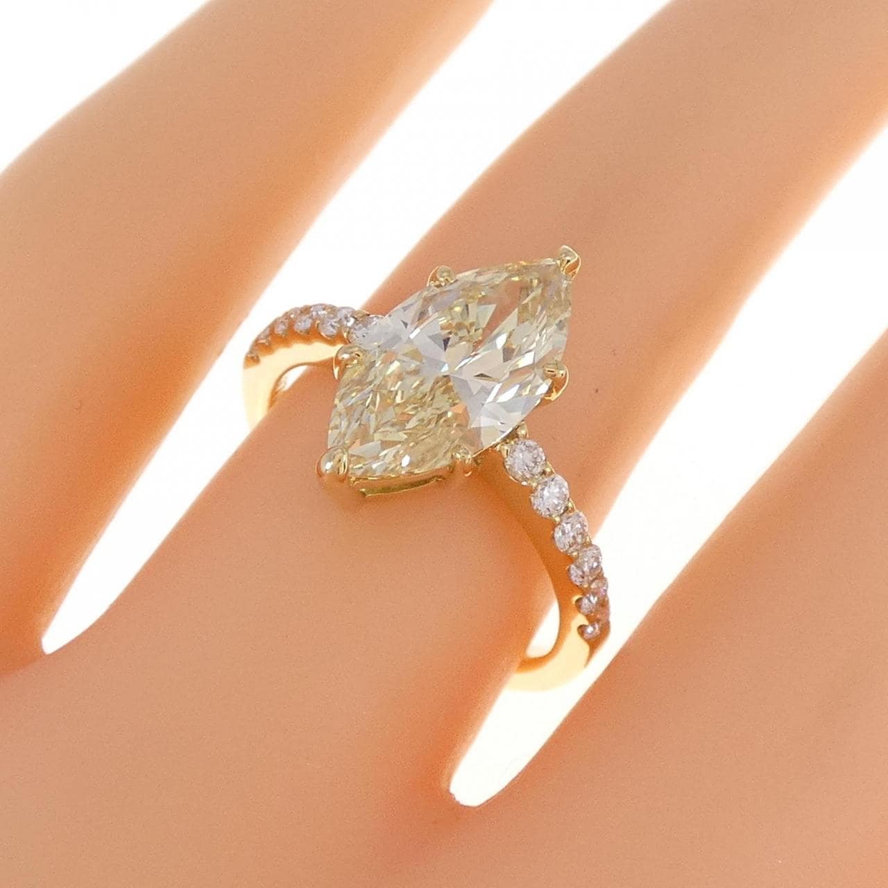 [Remake] K18YG Diamond Ring 2.179CT LY VVS2 Marquise Cut