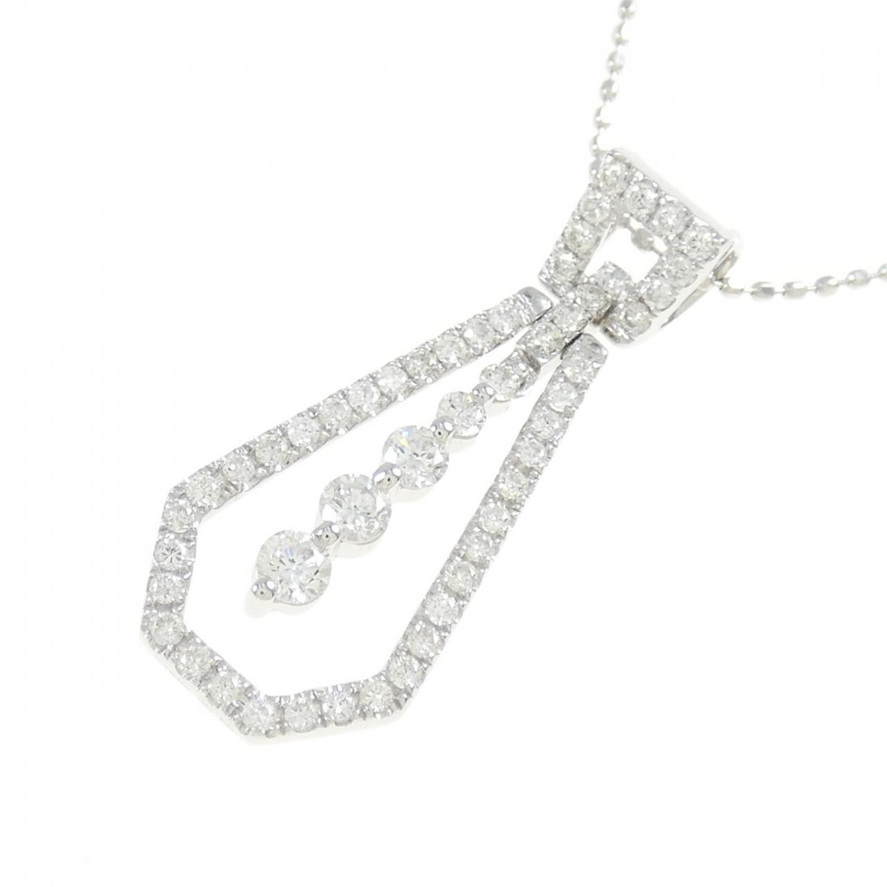 K18WG ダイヤモンド ネックレス 0.50CT