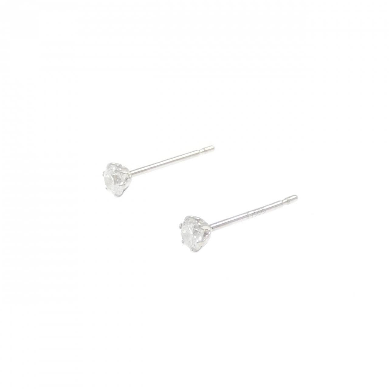 PT900 ソリティア ダイヤモンド ピアス 0.15CT