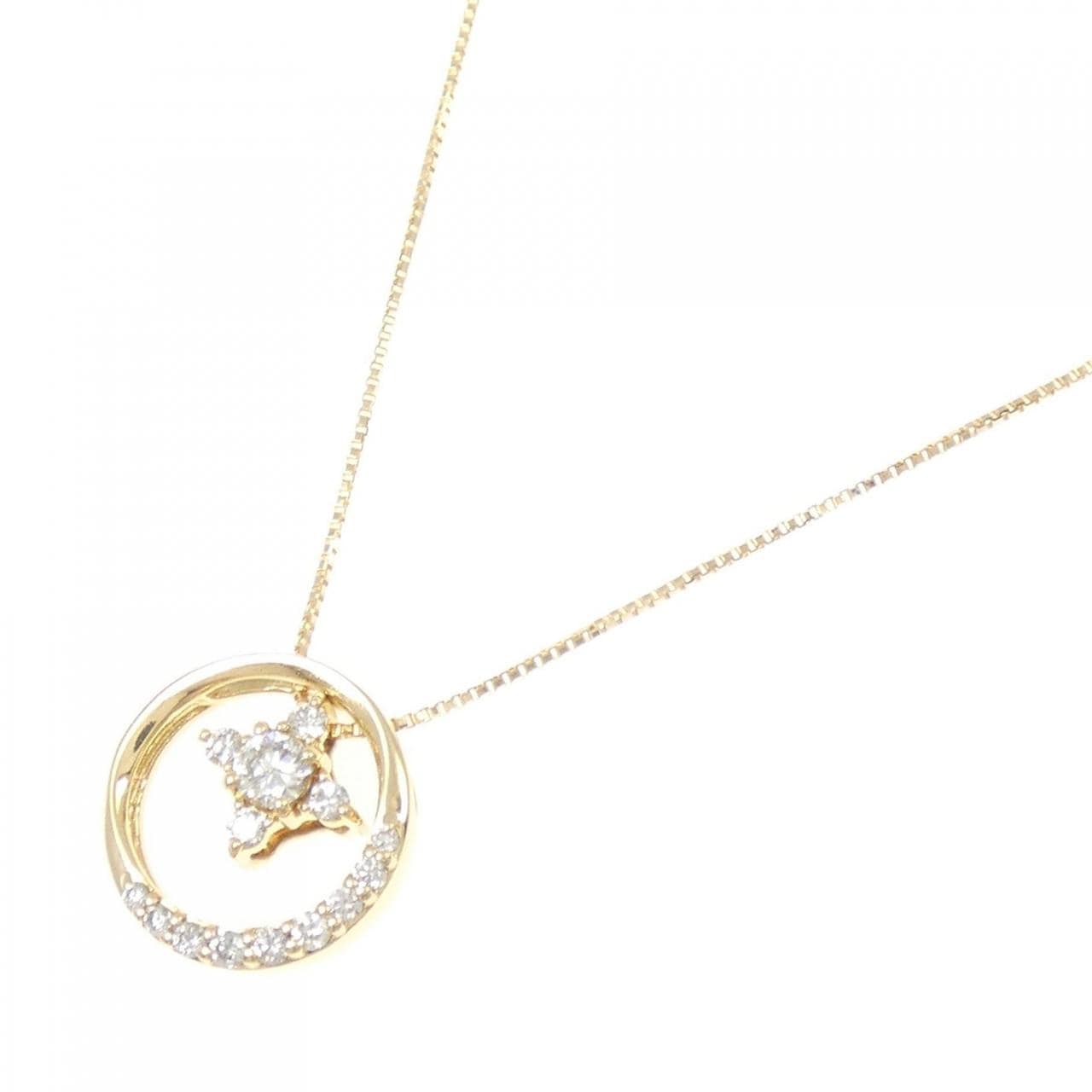 K18YG 2WAY ダイヤモンド ネックレス 0.142CT