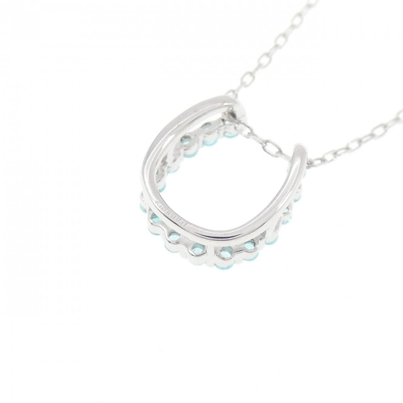 K18WG ホースシュー トルマリン ネックレス 0.11CT