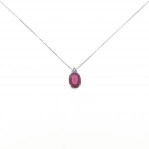 K18WG ルベライトトルマリン ネックレス 1.55CT