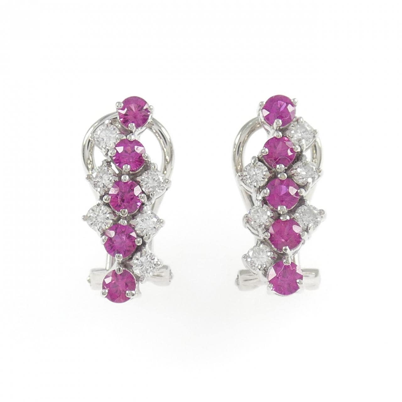 750WG ルビー ピアス/イヤリング 1.06CT