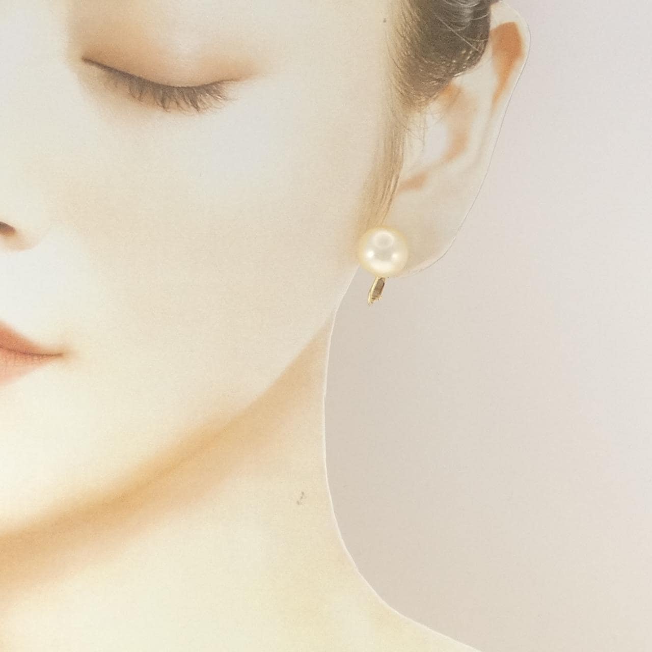 K18YG 白蝶パール イヤリング 11.8mm