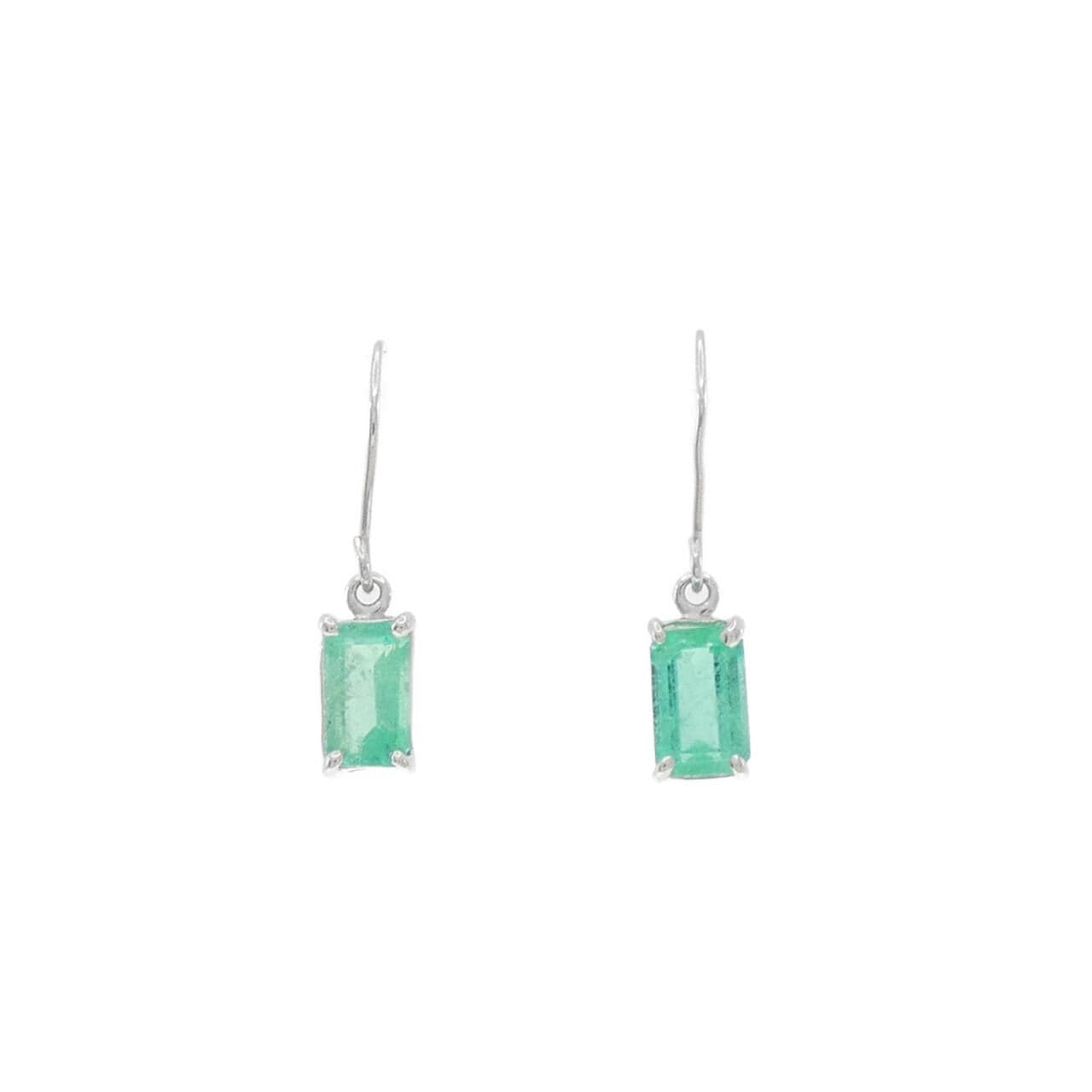 K14WG エメラルド ピアス 0.59CT