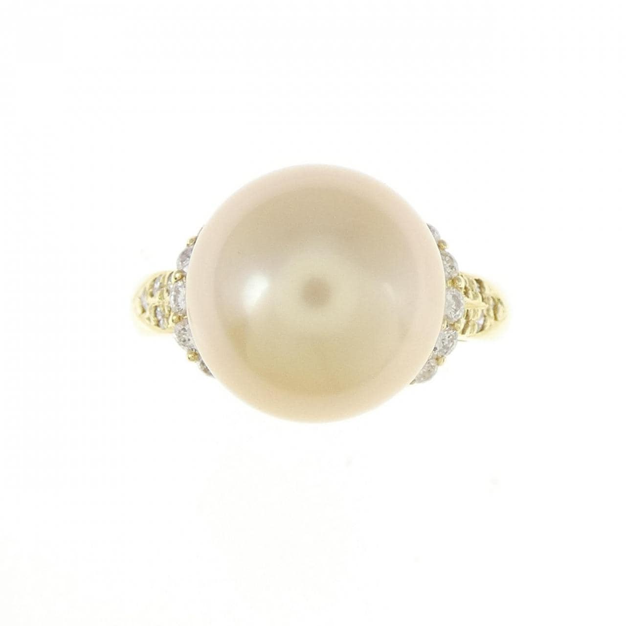 K18YG White Butterfly Pearl ring 11.2mm