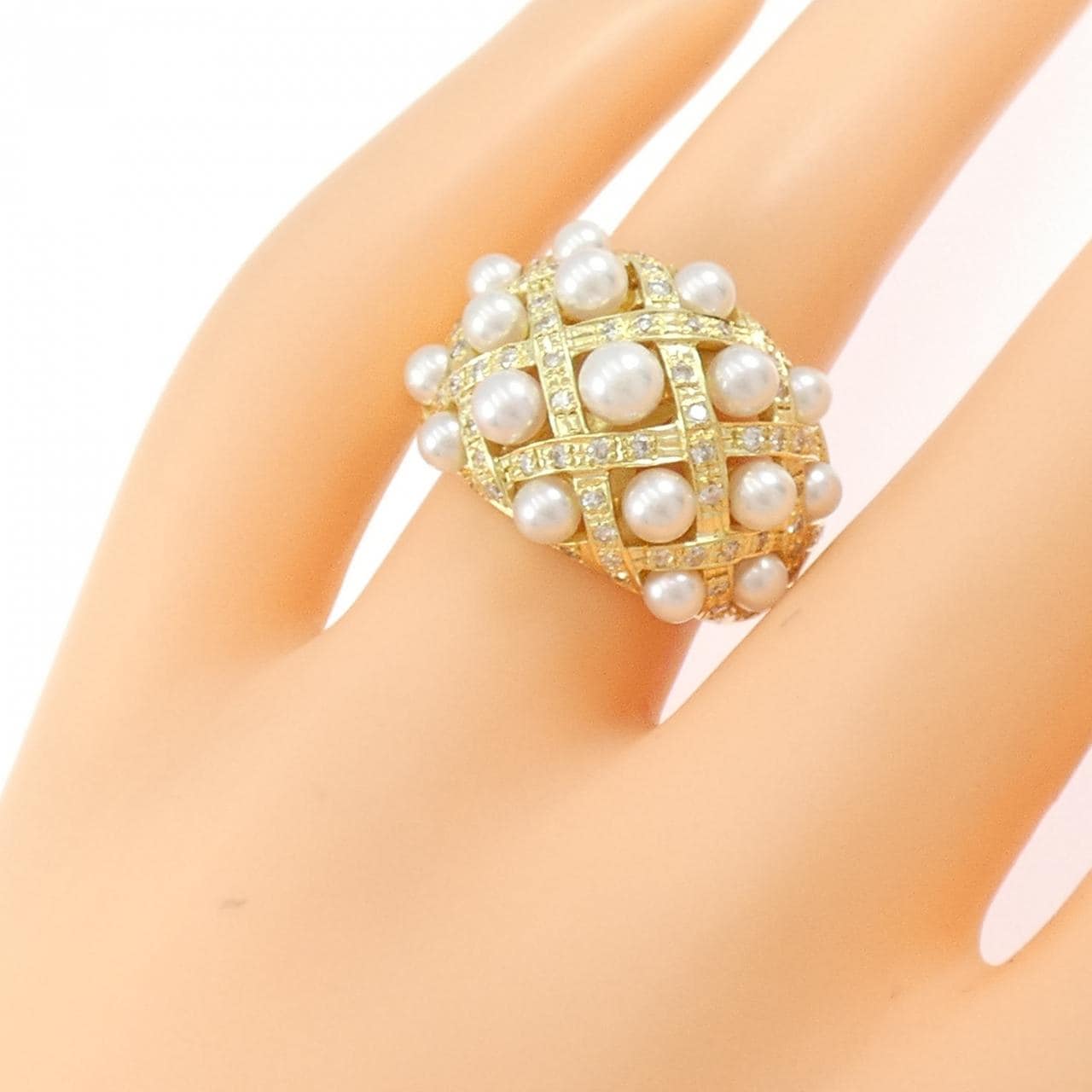 K18YG アコヤパール リング