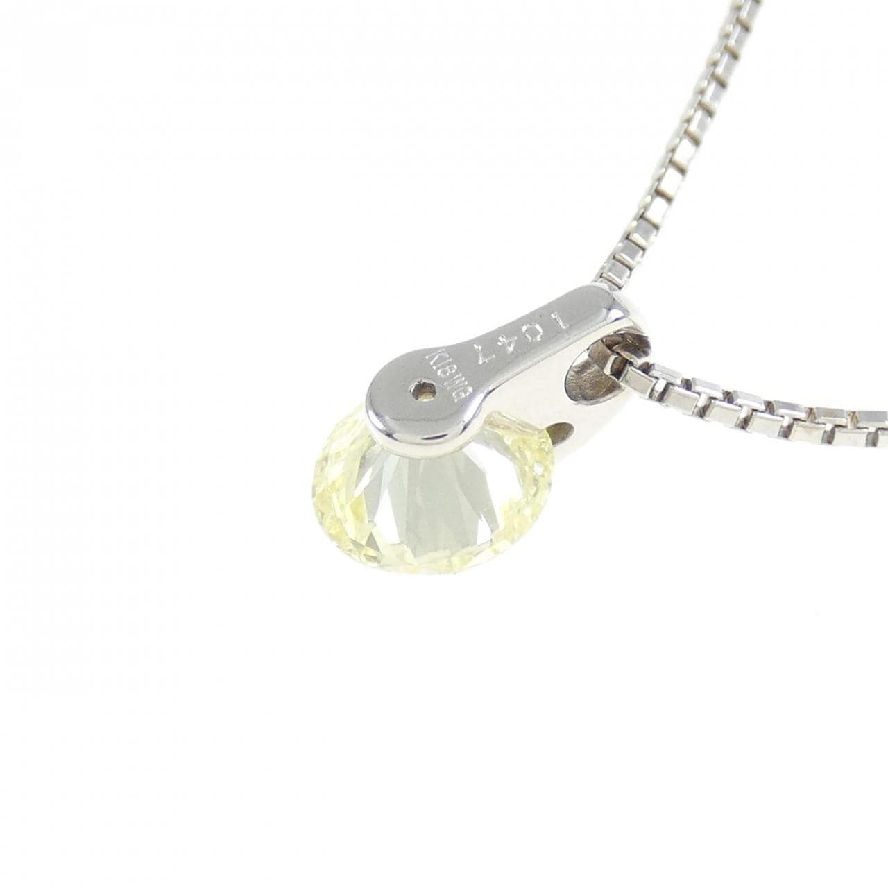 K18WG ソリティア ダイヤモンド ネックレス 1.047CT