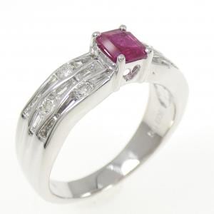 K18WG ルビー リング 0.40CT