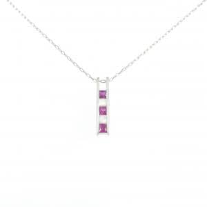 PT900/PT850 ルビー ネックレス 0.35CT
