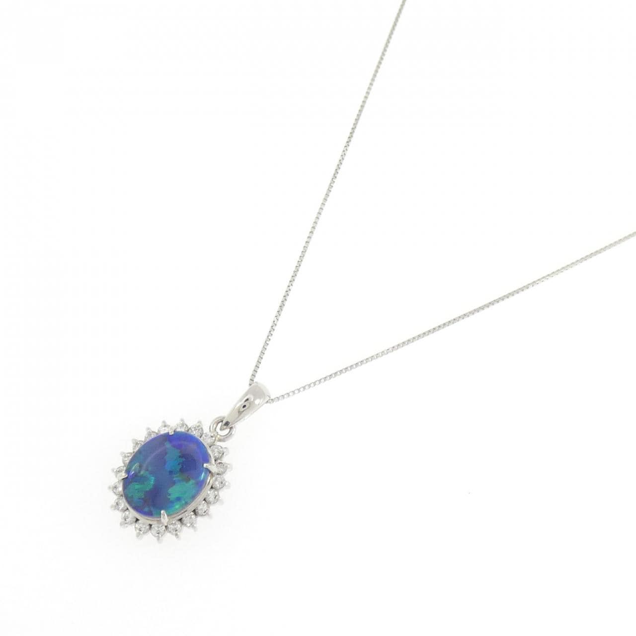 PT900/PT850 ブラックオパール ネックレス 1.97CT