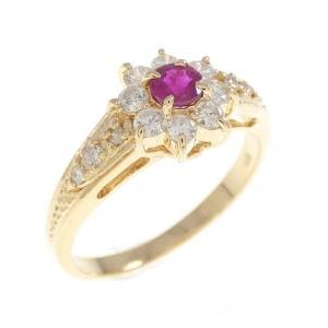K18YG ルビー リング 0.3CT