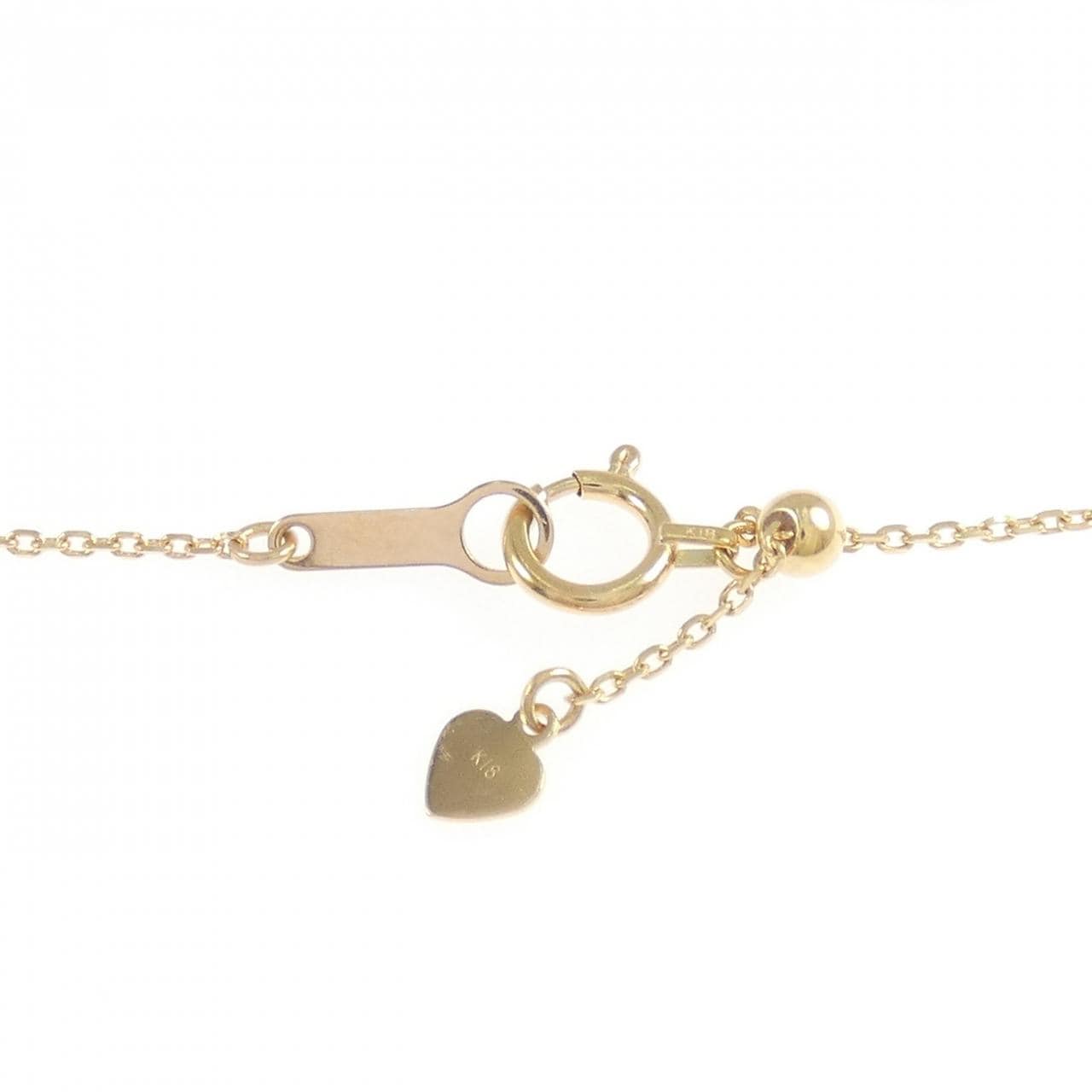 K18PG フェザー ダイヤモンド ネックレス 0.10CT