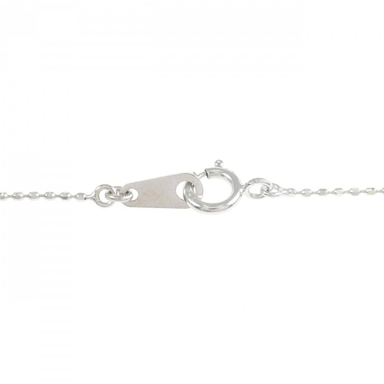 K18WG スリーストーン ダイヤモンド ネックレス 0.50CT