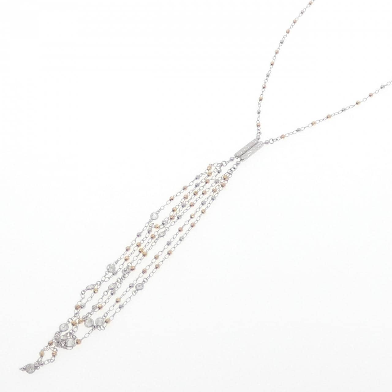 K18スリーカラー ダイヤモンド ネックレス 1.50CT