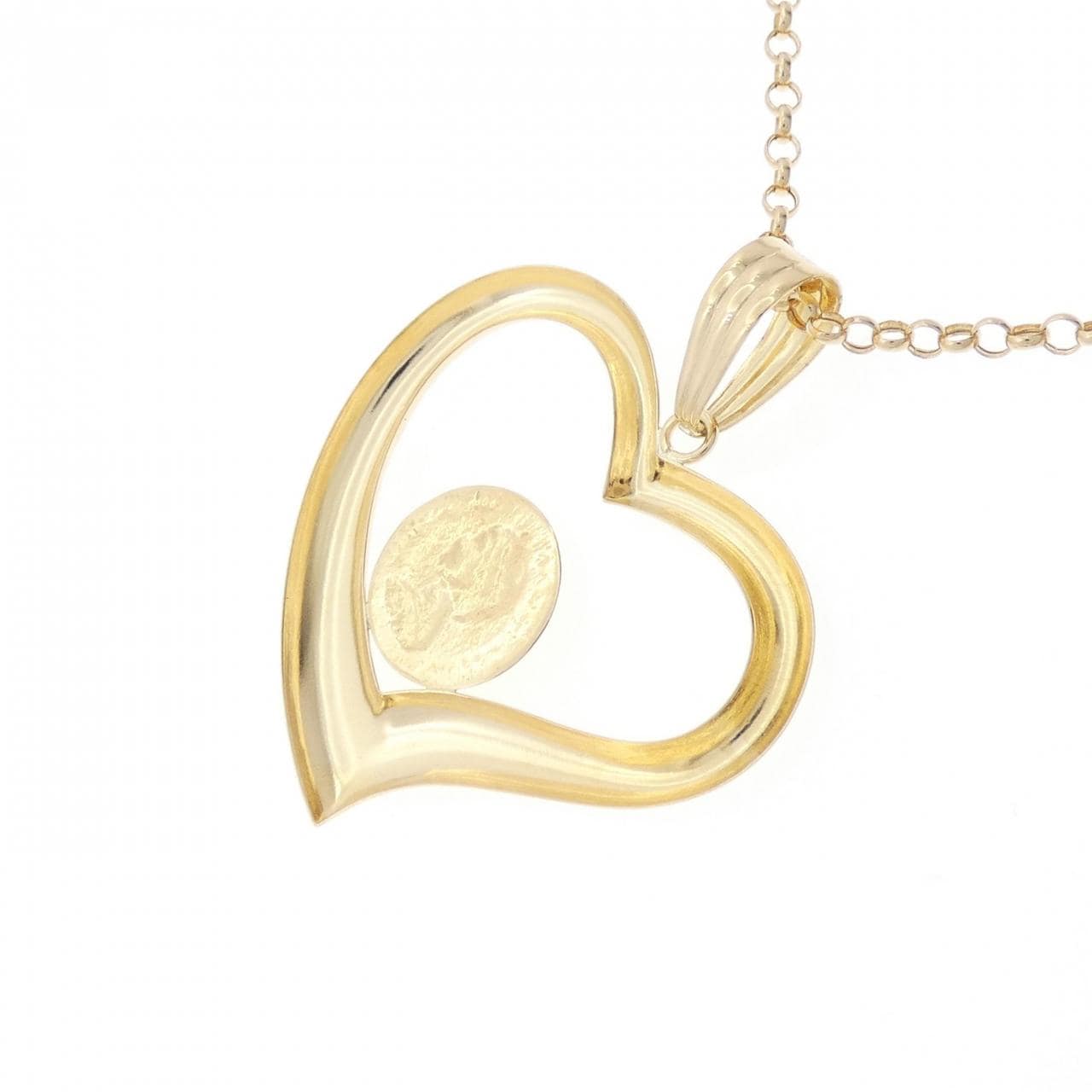 K18YG heart necklace