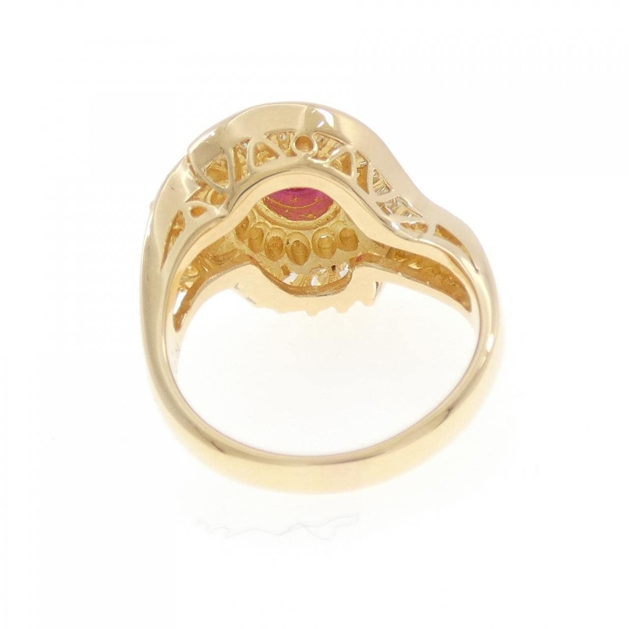 K18YG ルビー リング 0.89CT