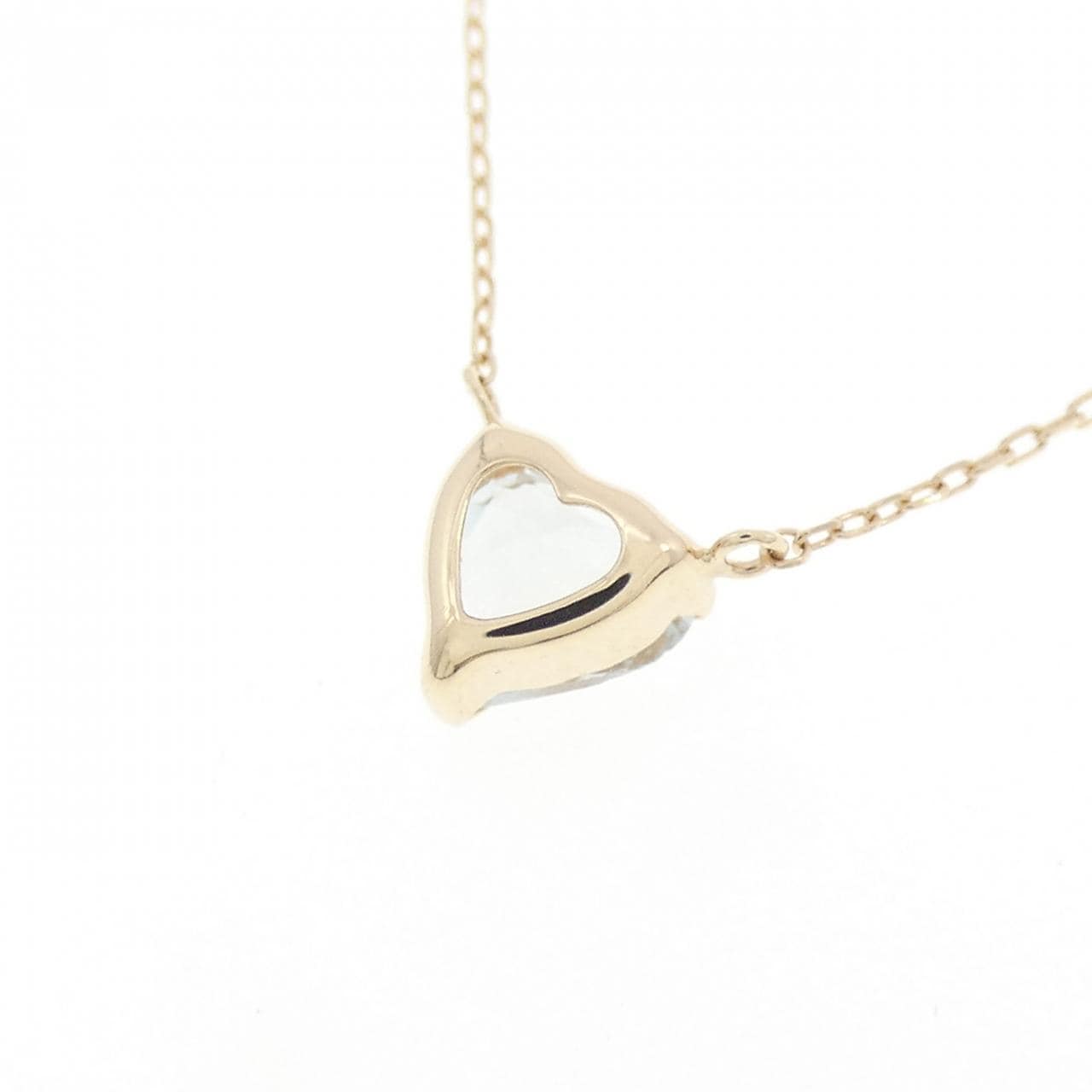 K10YG ハート アクアマリン ネックレス 0.26CT