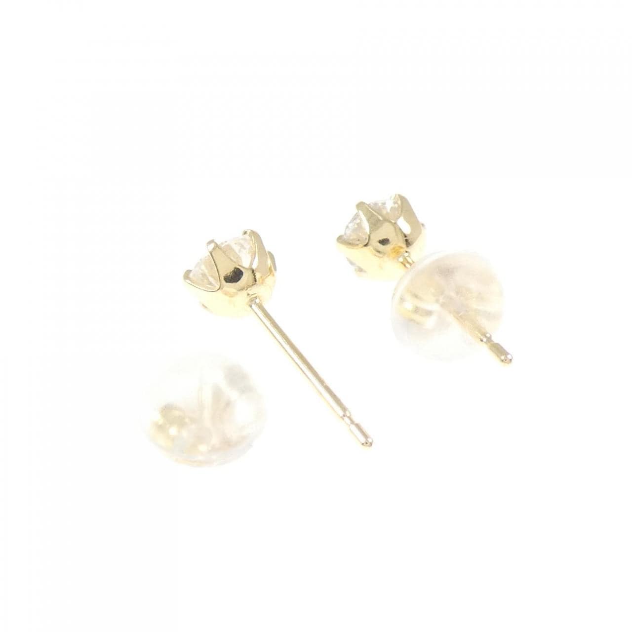 【新品】K18YG ソリティア ダイヤモンド ピアス 0.50CT