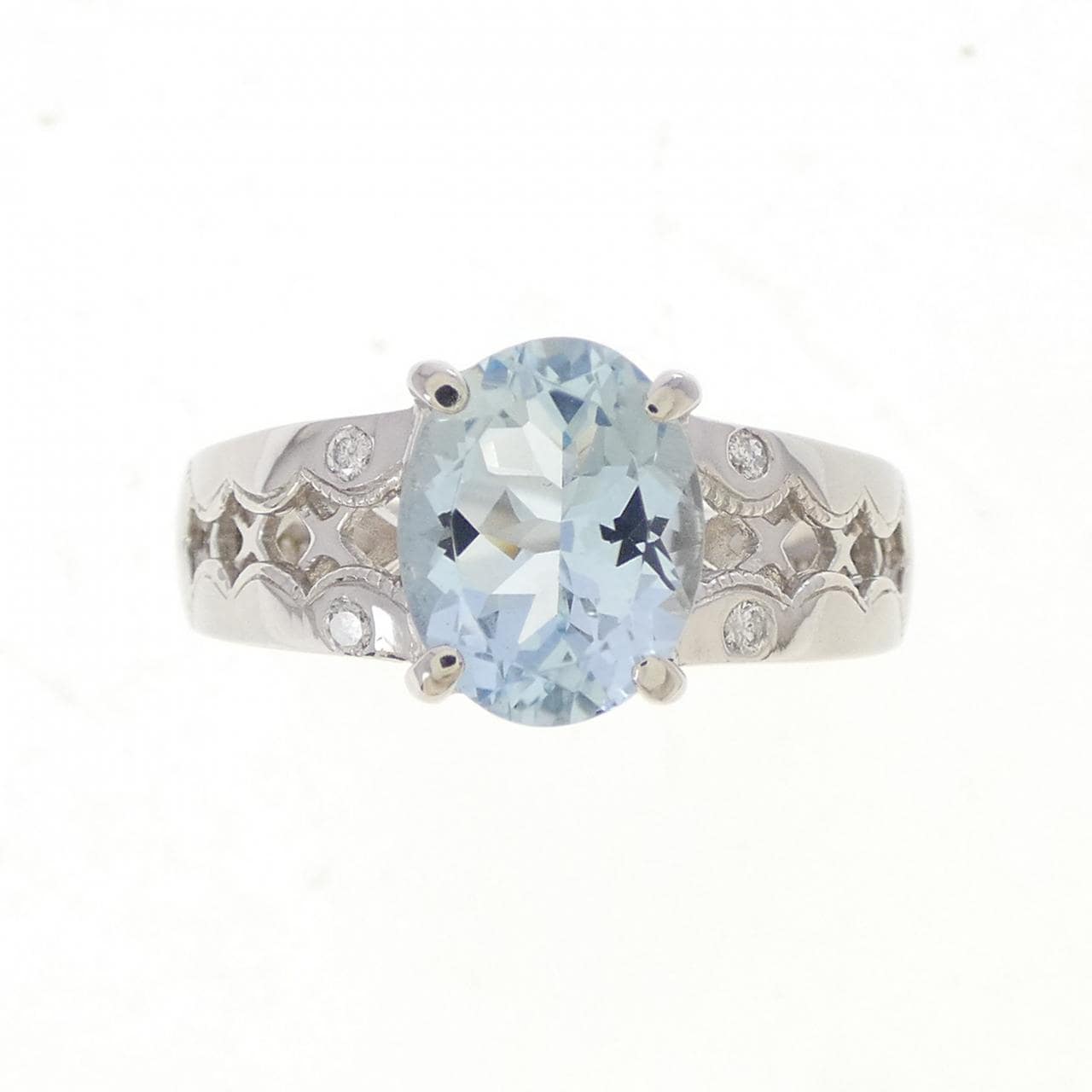 PT900 アクアマリン リング 1.66CT