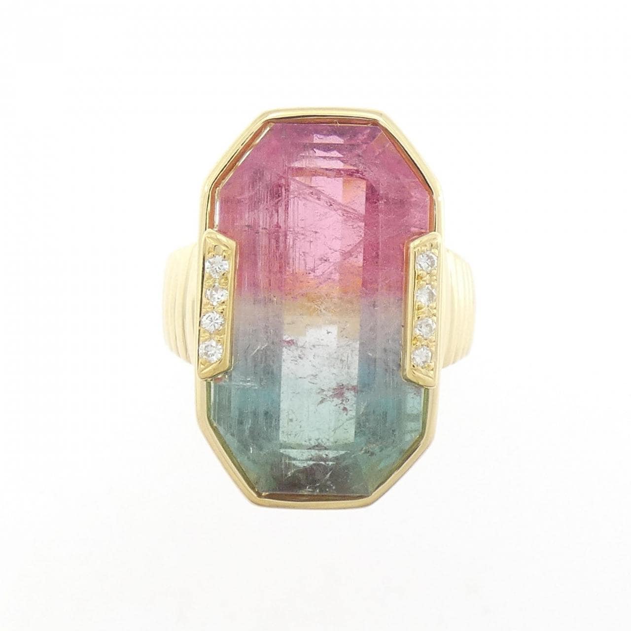 K18YG トルマリン リング 14.66CT