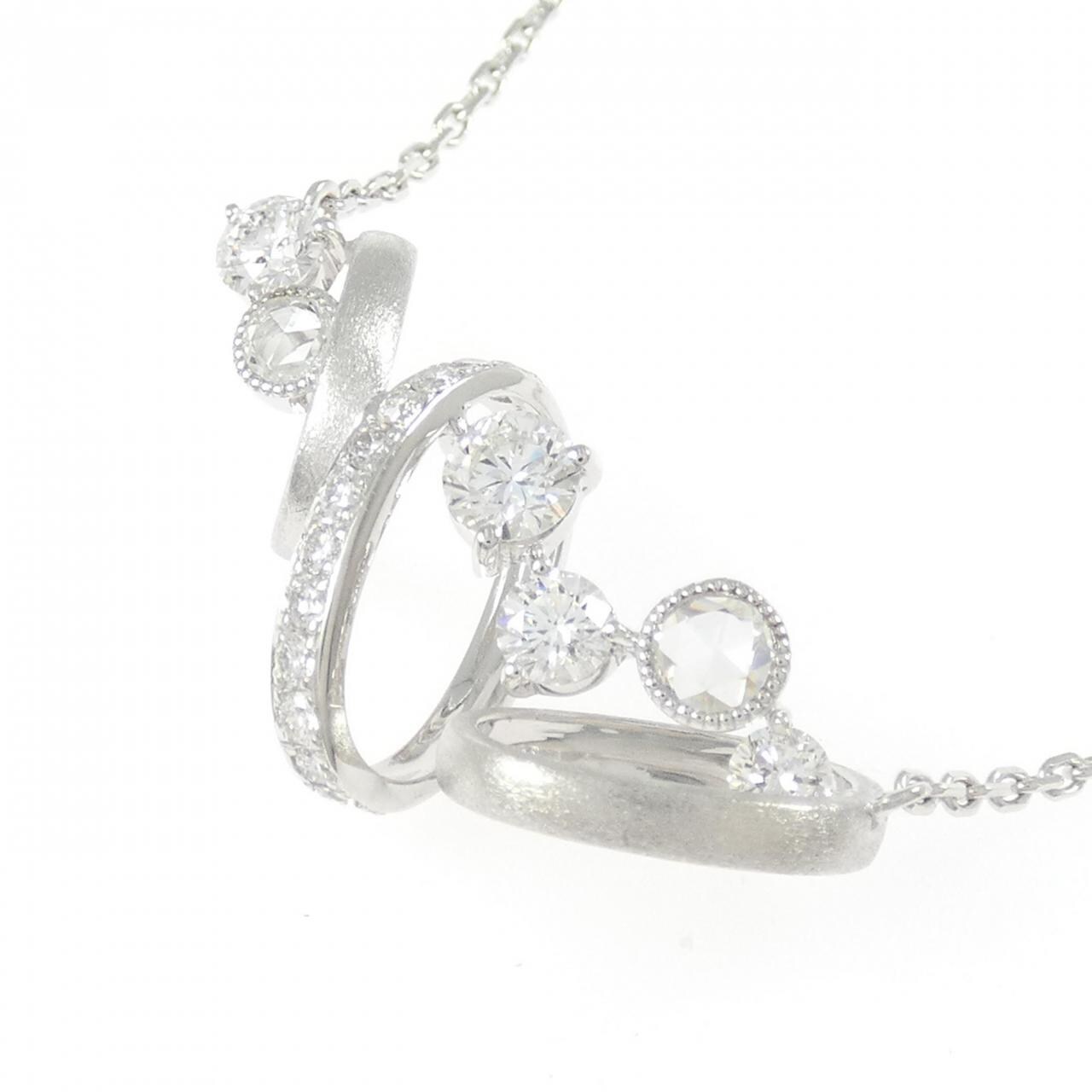 K18WG ダイヤモンド ネックレス 0.97CT