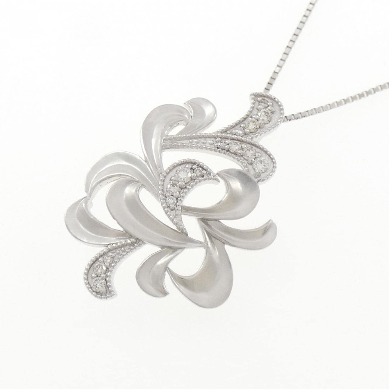 K18WG ダイヤモンド ネックレス 0.16CT