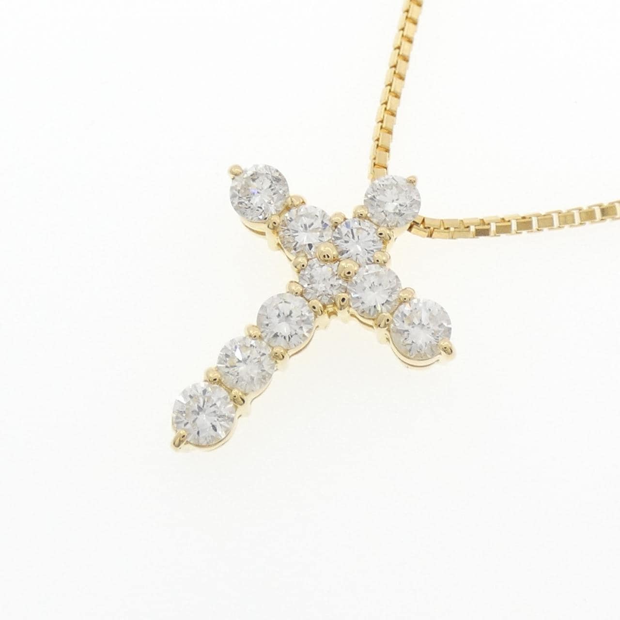 K18YG クロス ダイヤモンド ネックレス 1.00CT