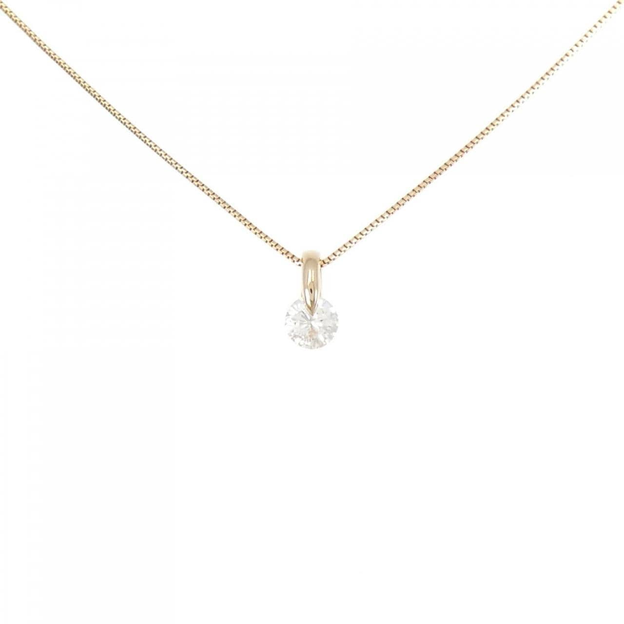 K18PG Solitaire Diamond Necklace 0.20CT