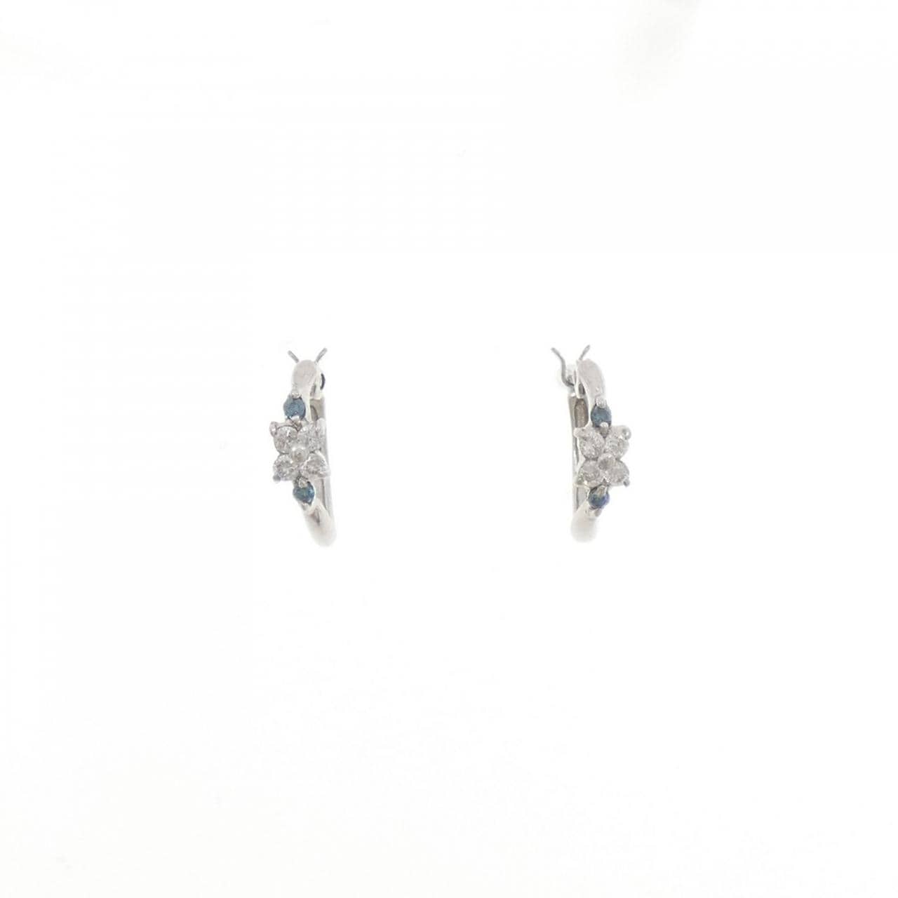 PT900 フラワー ダイヤモンド ピアス 0.10CT