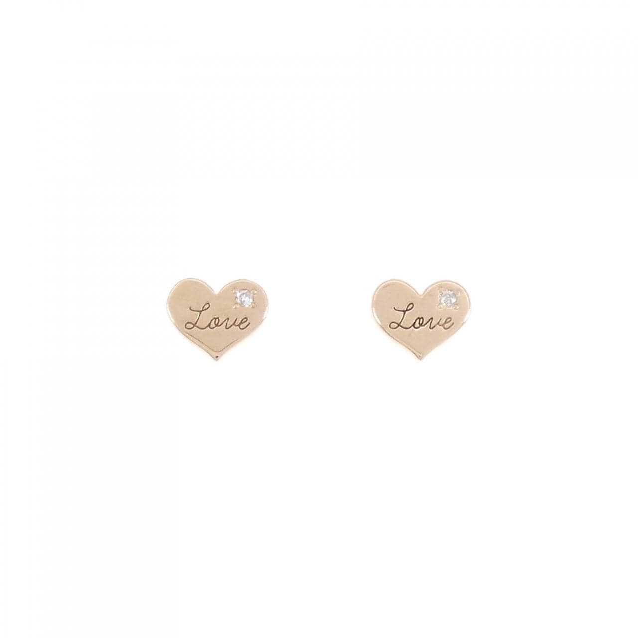 ete heart Diamond earrings 0.016CT