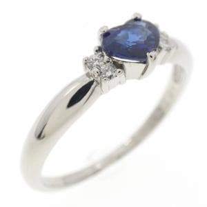 PT900 ハート サファイヤ リング 0.35CT