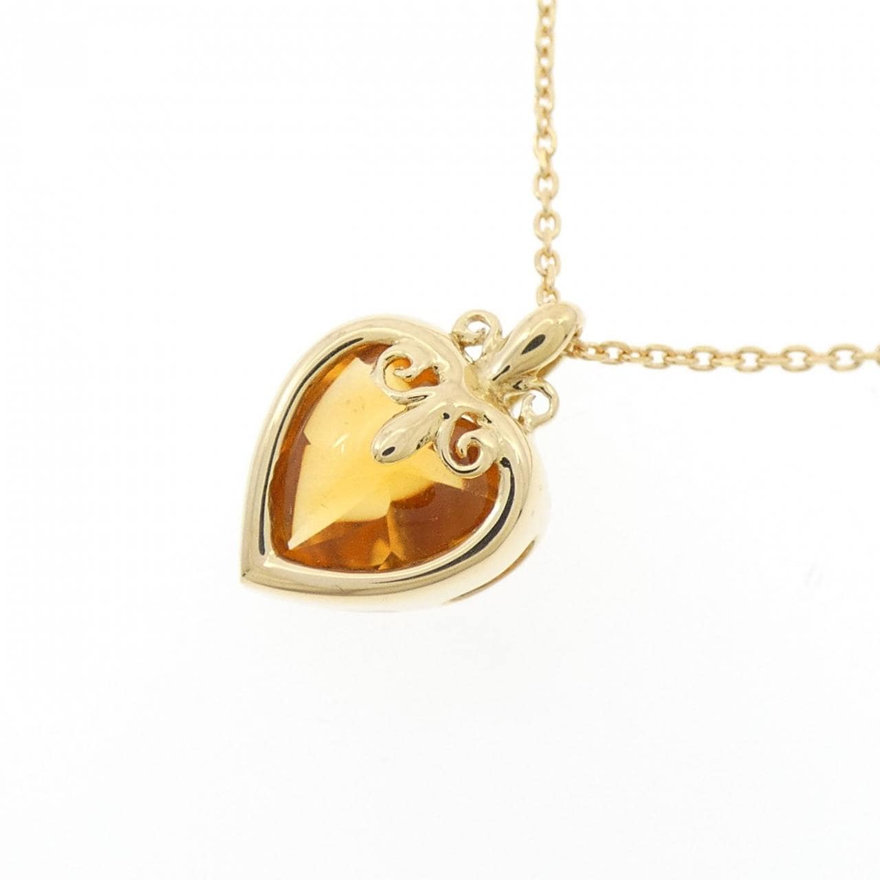 K18YG Heart Citrine Necklace