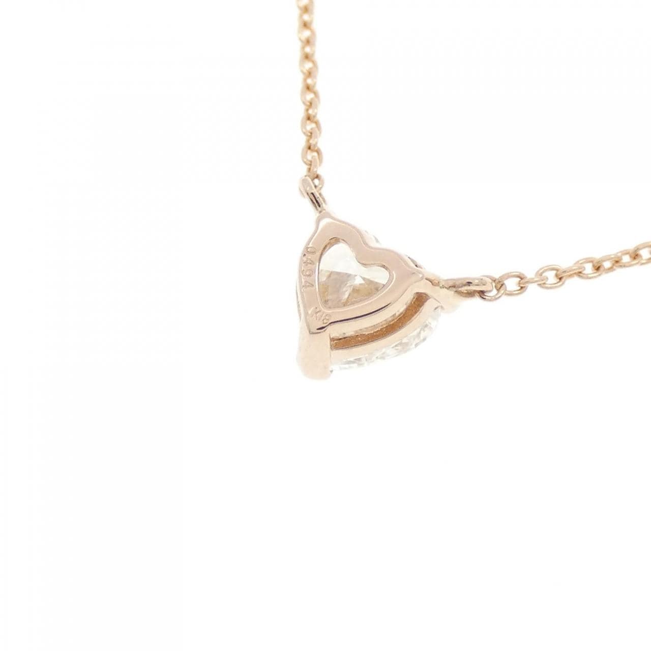 [Remake] K18PG Diamond Necklace 0.494CT I SI1 Heart Shape