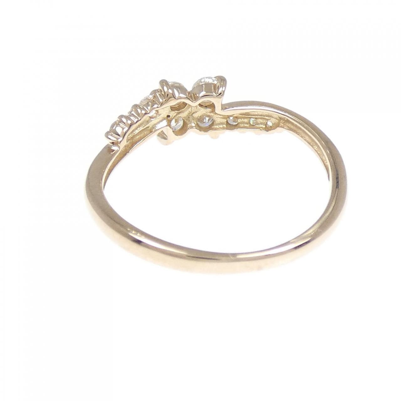 K18PG フラワー ダイヤモンド リング 0.30CT