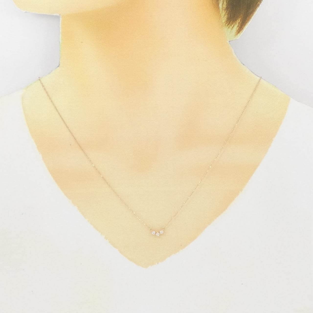 K18PG ダイヤモンド ネックレス 0.10CT