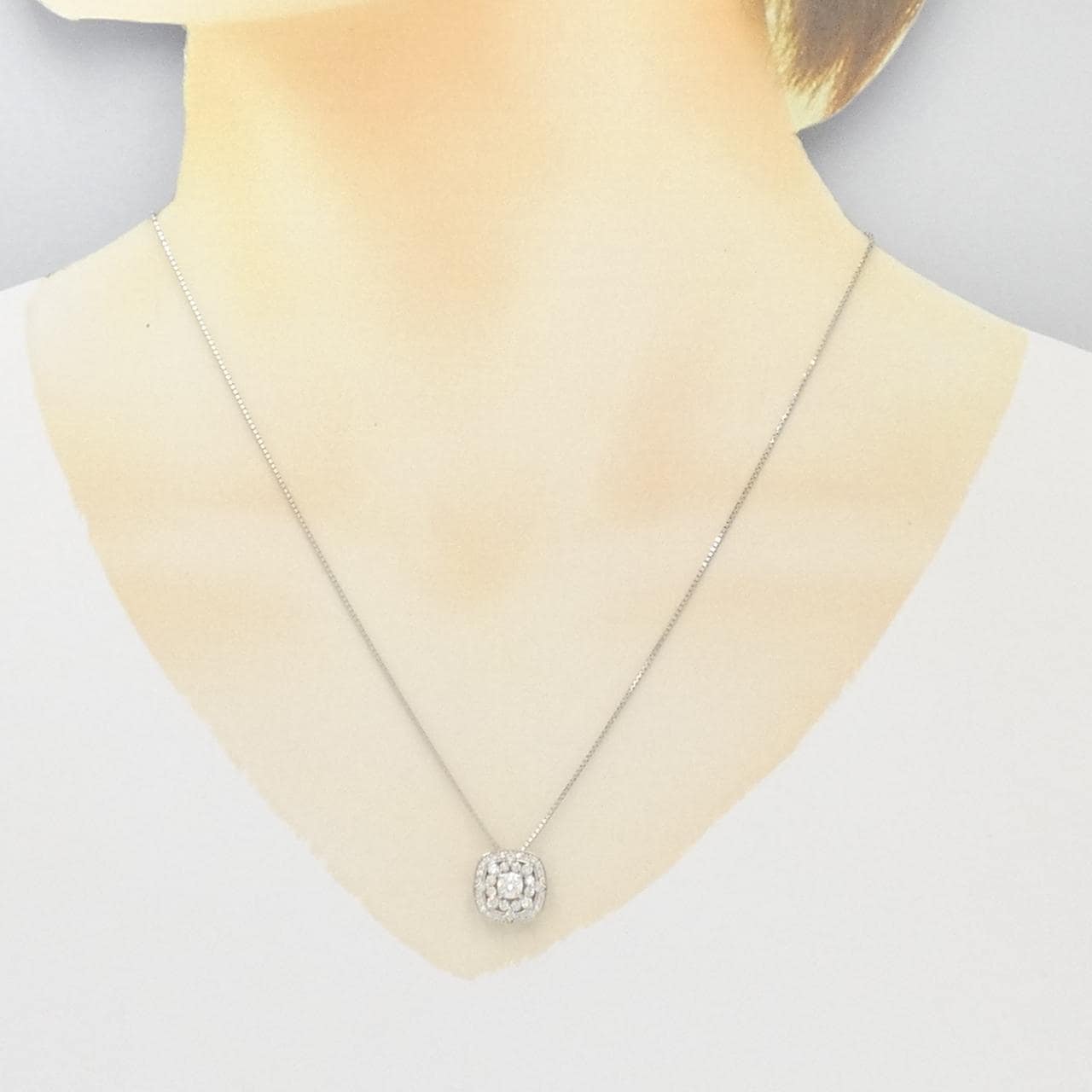 純PT/PT ダイヤモンド ネックレス 0.30CT