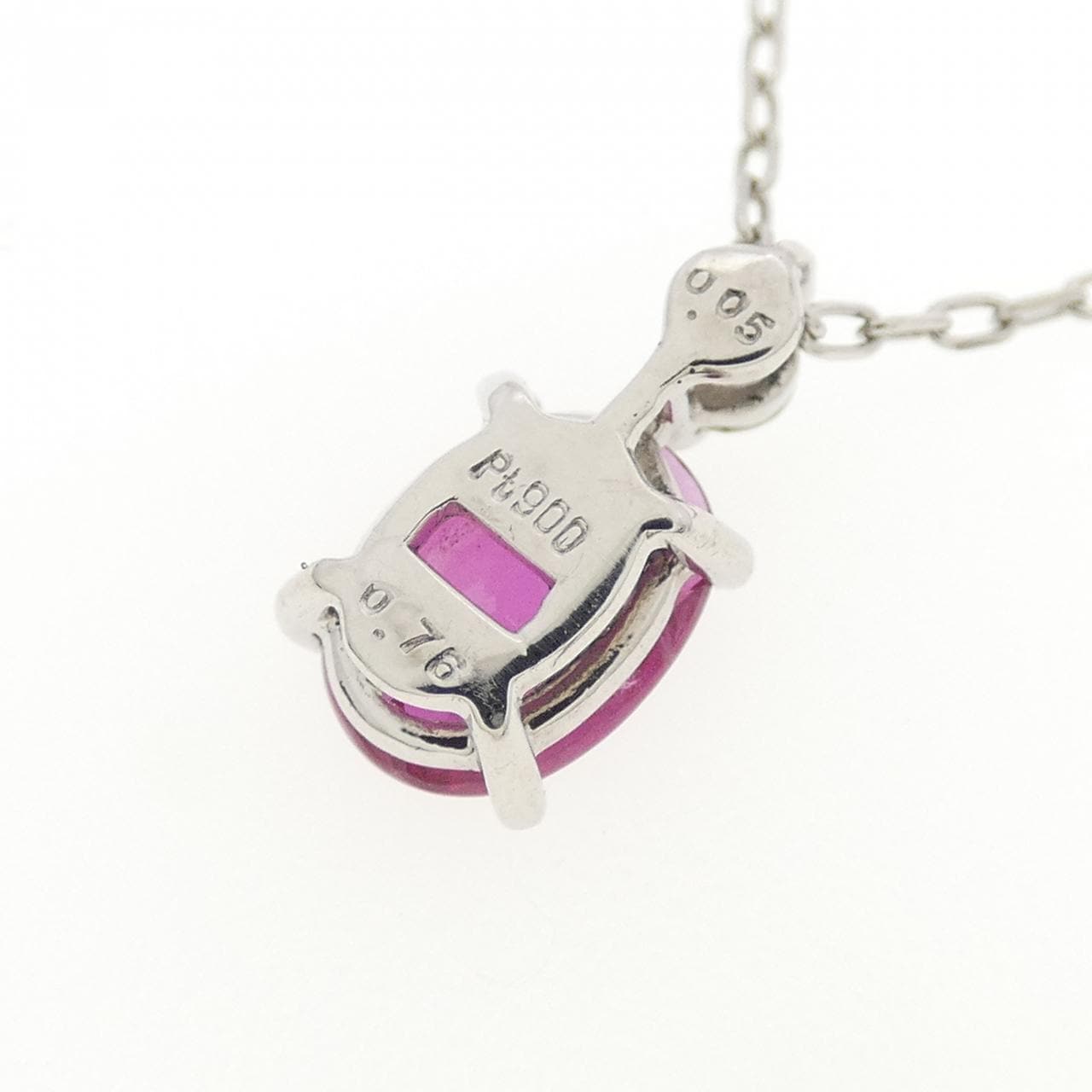 PT900/PT850 ルビー ネックレス 0.76CT