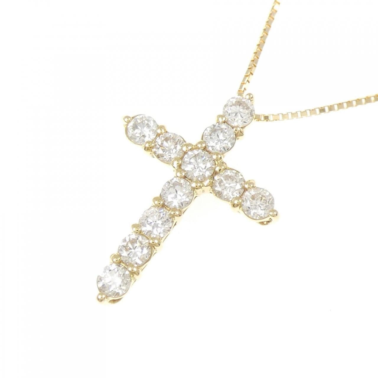 K18YG クロス ダイヤモンド ネックレス 1.00CT