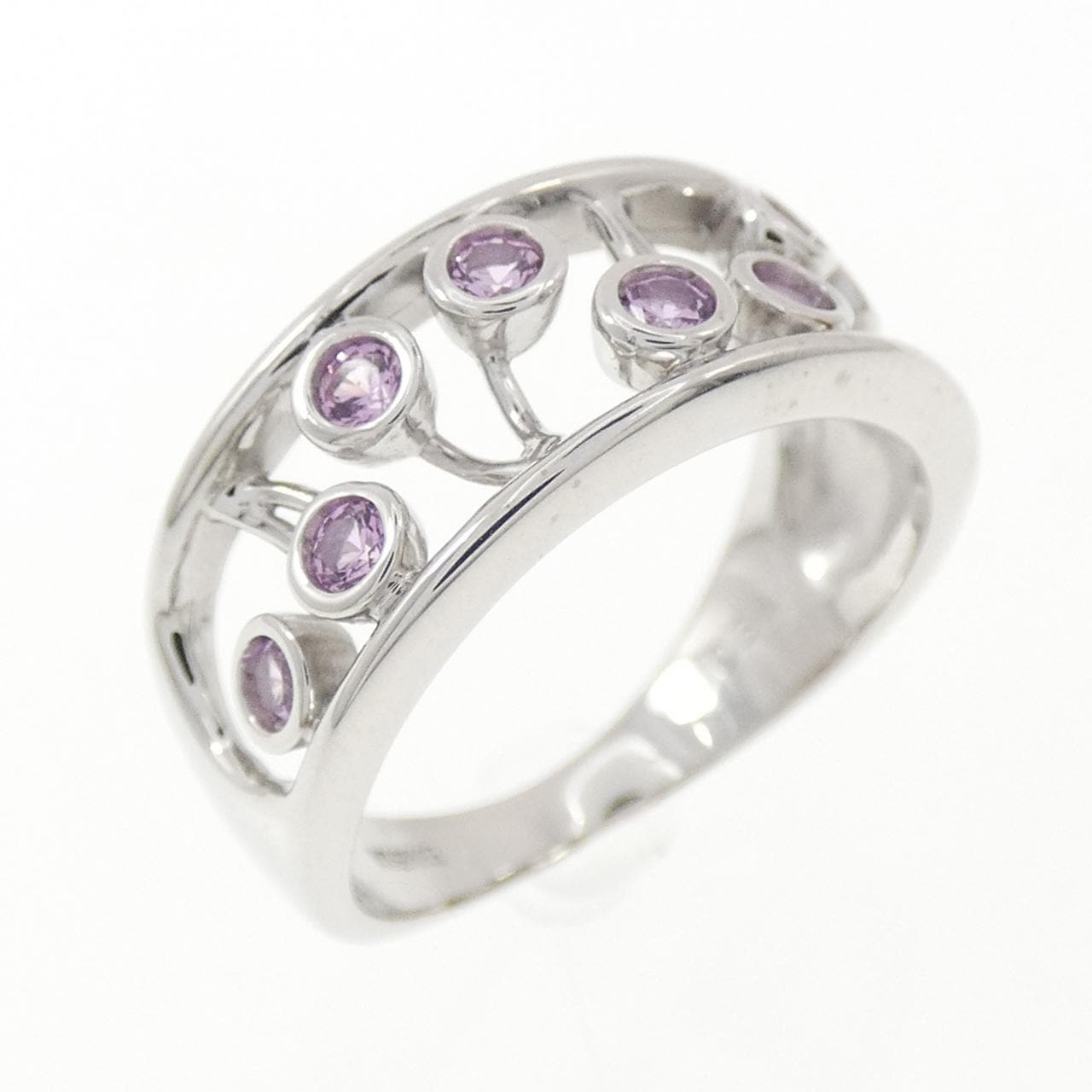 K18WG サファイヤ リング 0.34CT