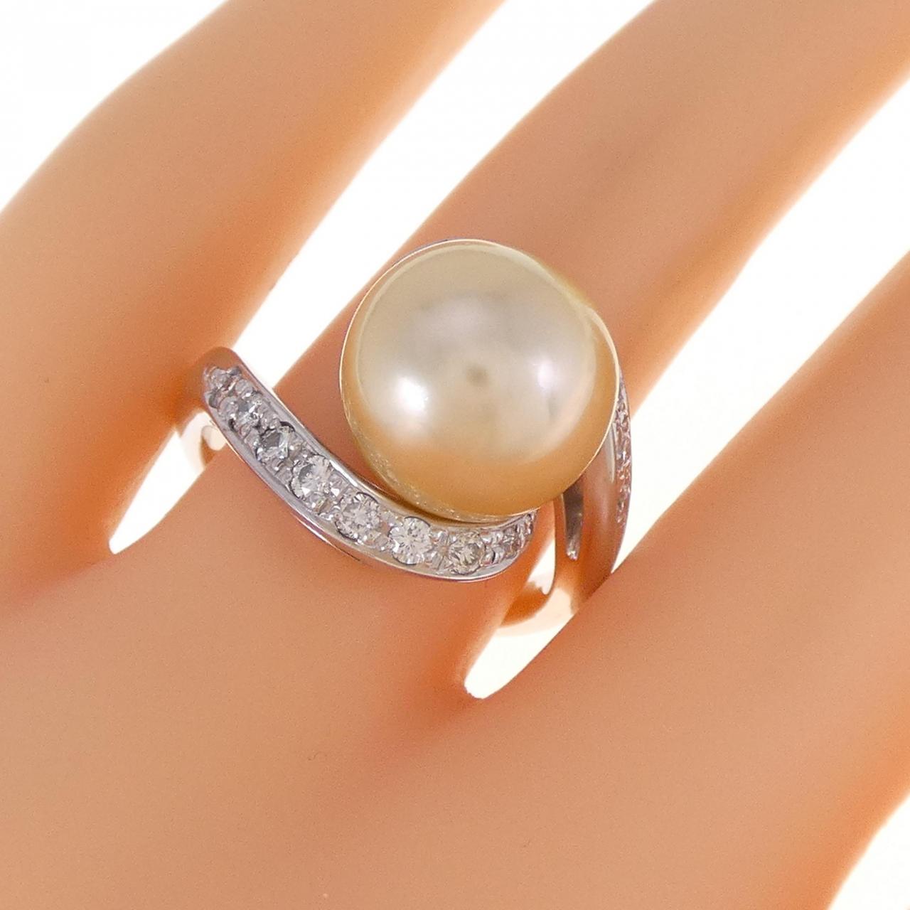 K18WG White Butterfly Pearl ring 11.7mm