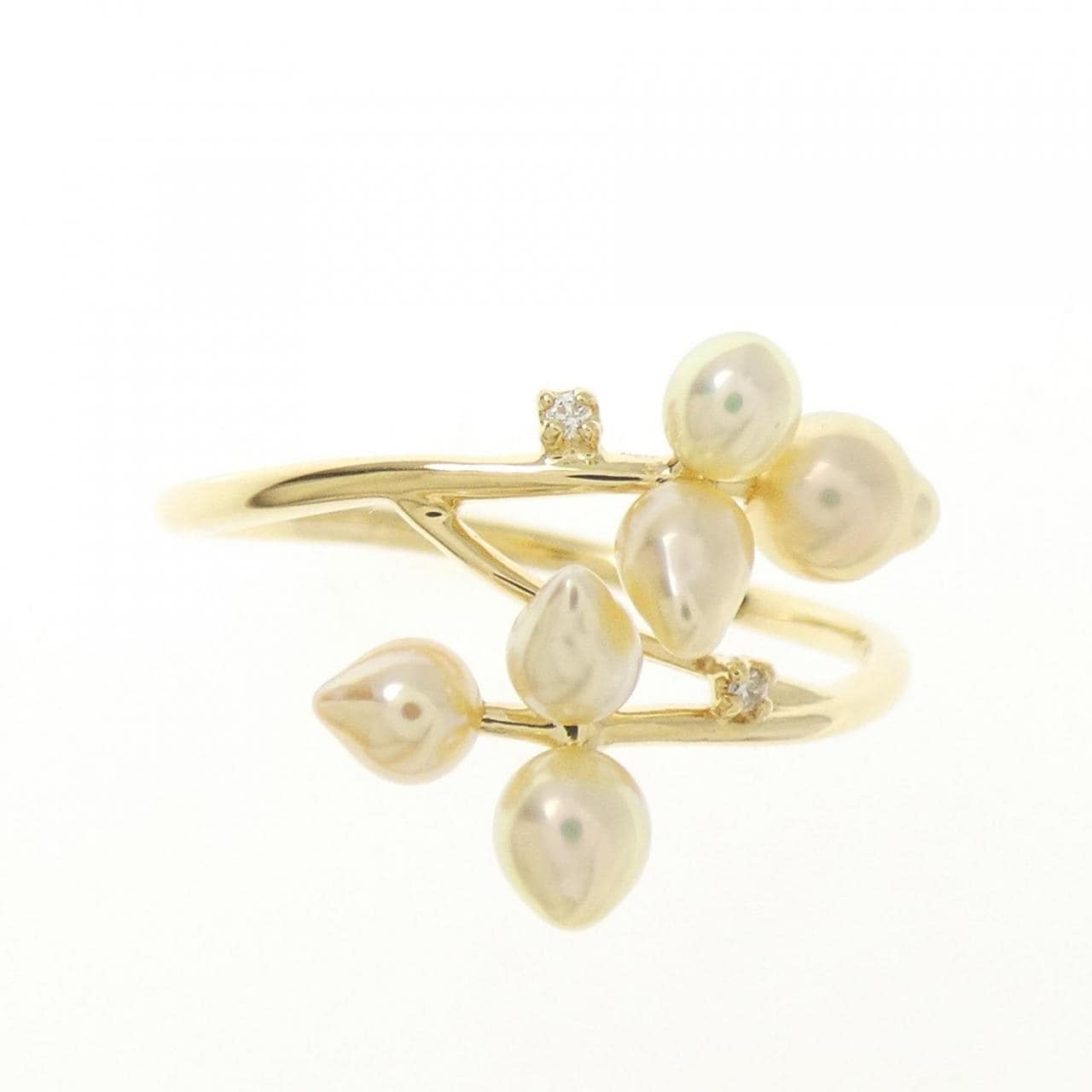 K18YG 白蝶パール リング